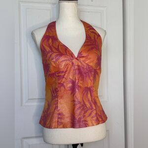 Y2K Glimmery Barbie core Guess Halter Top